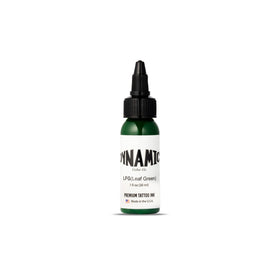 Dynamic Color Co Leaf Green front bottle showing clear PET and seal for studio safety