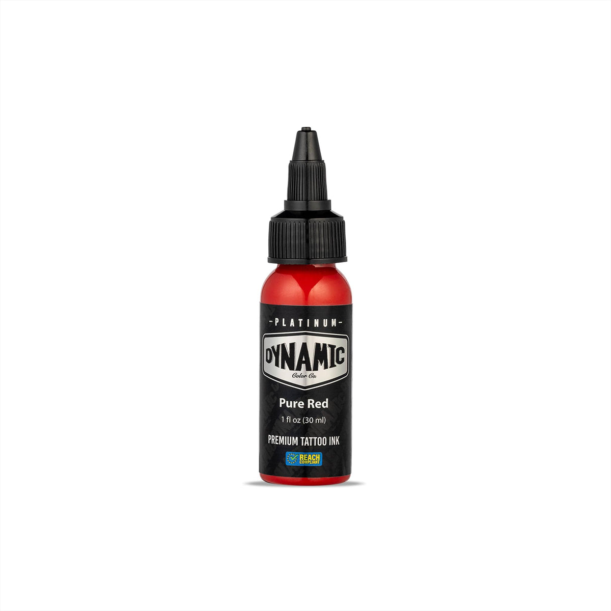 Dynamic Color Co pure red front bottle showing brand and clear red pigment, professional choice