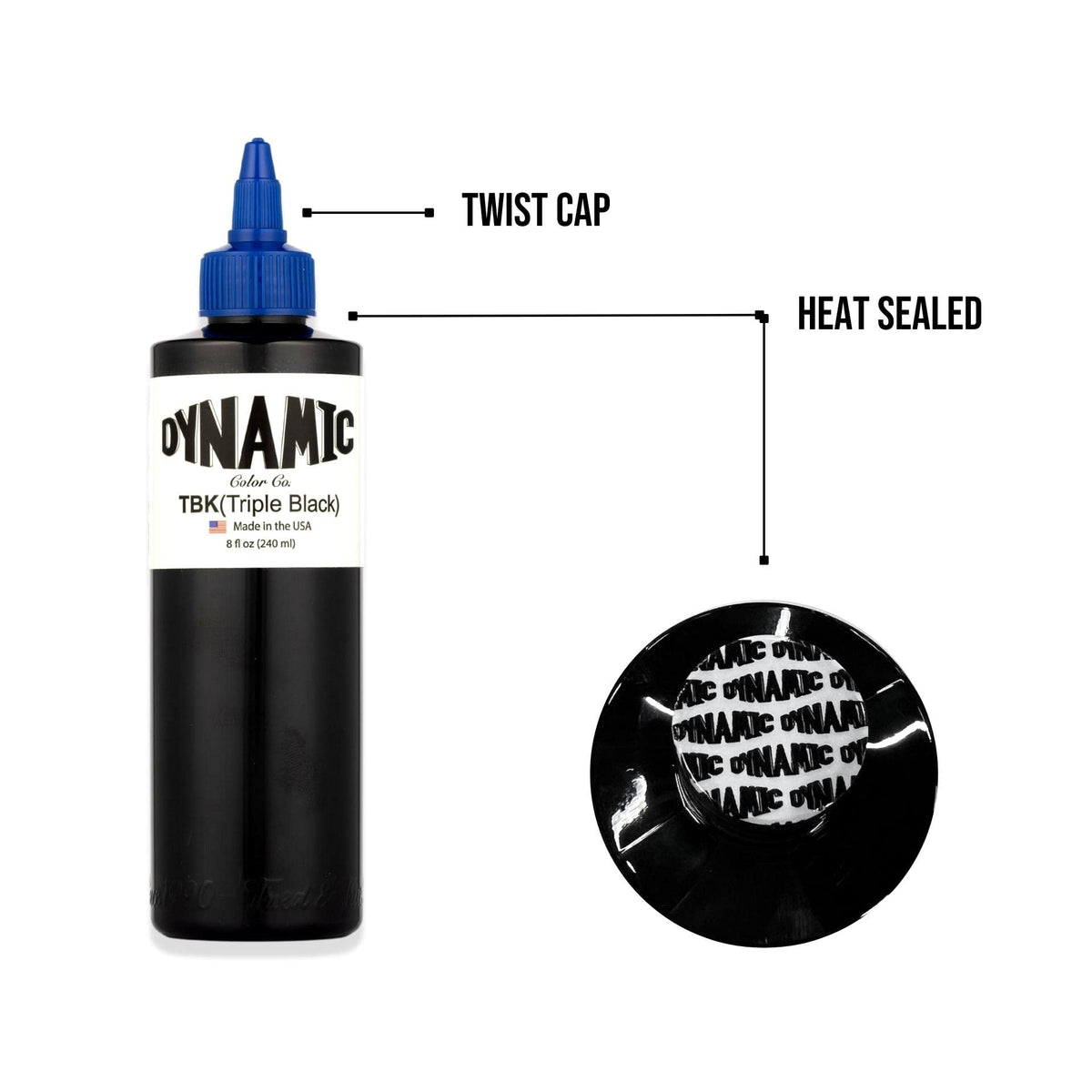Dynamic Color Co bottle next to ruler showing 8oz scale and studio supply efficiency