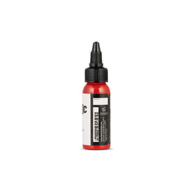 Dynamic Color Fire Red in-use on stencil demonstrating fast packing and saturation