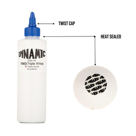 Dynamic Color ink in use under needle, demonstrating predictable flow for precise lines