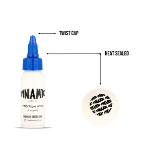 Dynamic Color bottle beside a ruler showing 1 oz scale for studio planning