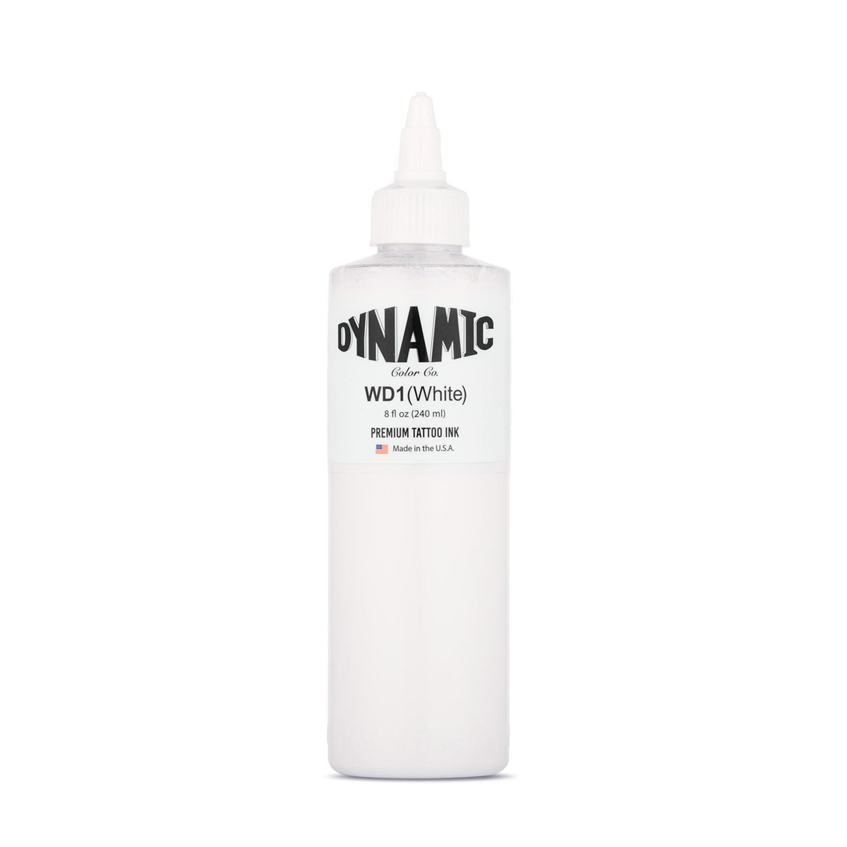 Dynamic Color white bottle front view showing label and 8 oz capacity benefit