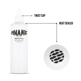 Dynamic Color 8 oz bottle next to common objects showing scale and studio-ready supply