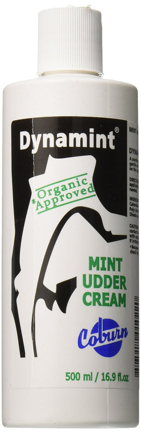 Dynamint bottle front view showing label and 500ml capacity, clear storage benefit