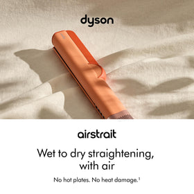 Dyson Airstrait side profile showing motor vent, demonstrating powerful airflow