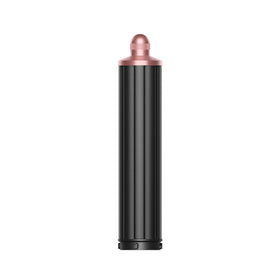 Dyson Airwrap long barrel front view showing sleek black rosé finish and easy attachment
