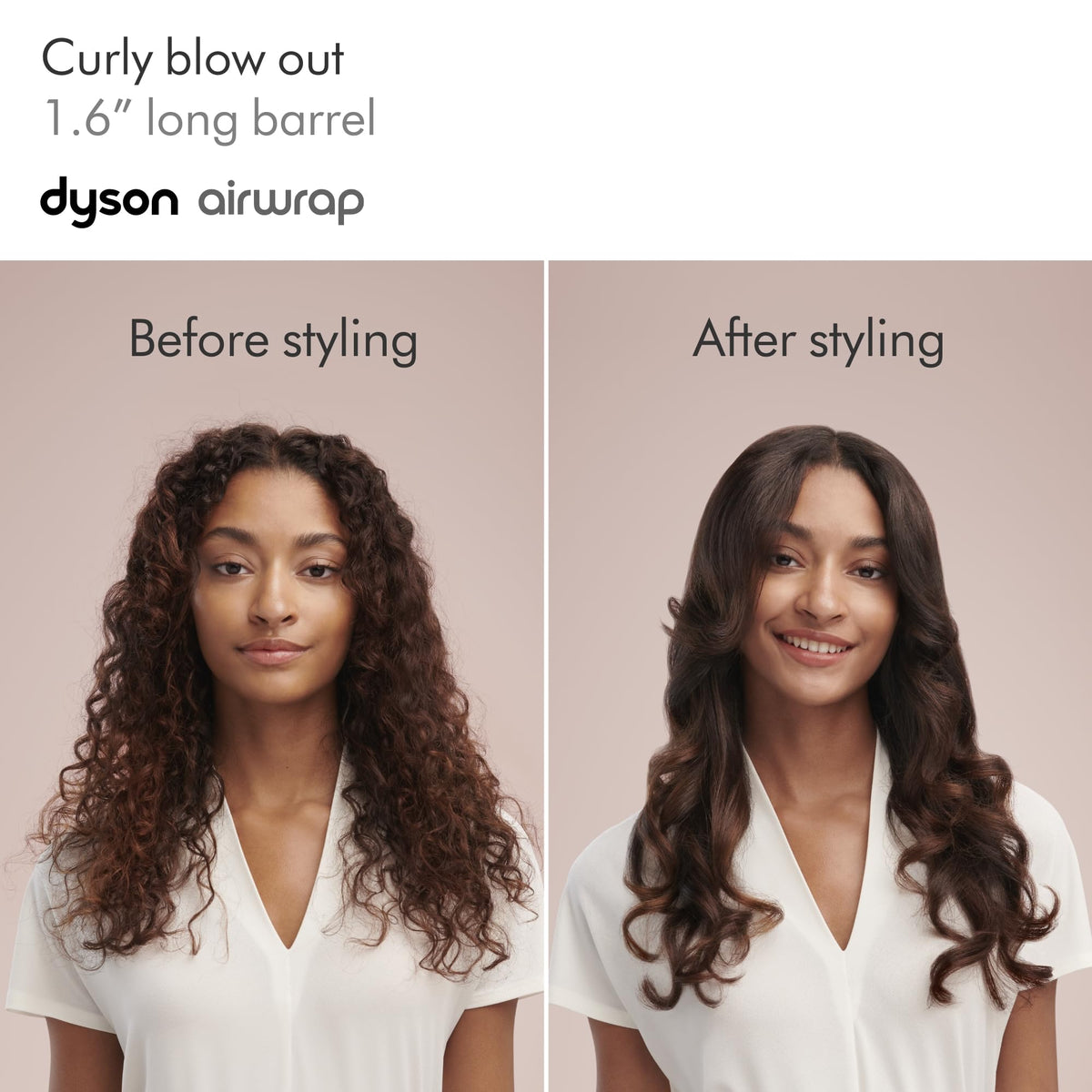 Dyson Airwrap long barrel styling medium-length hair into loose bouncy curls for volume