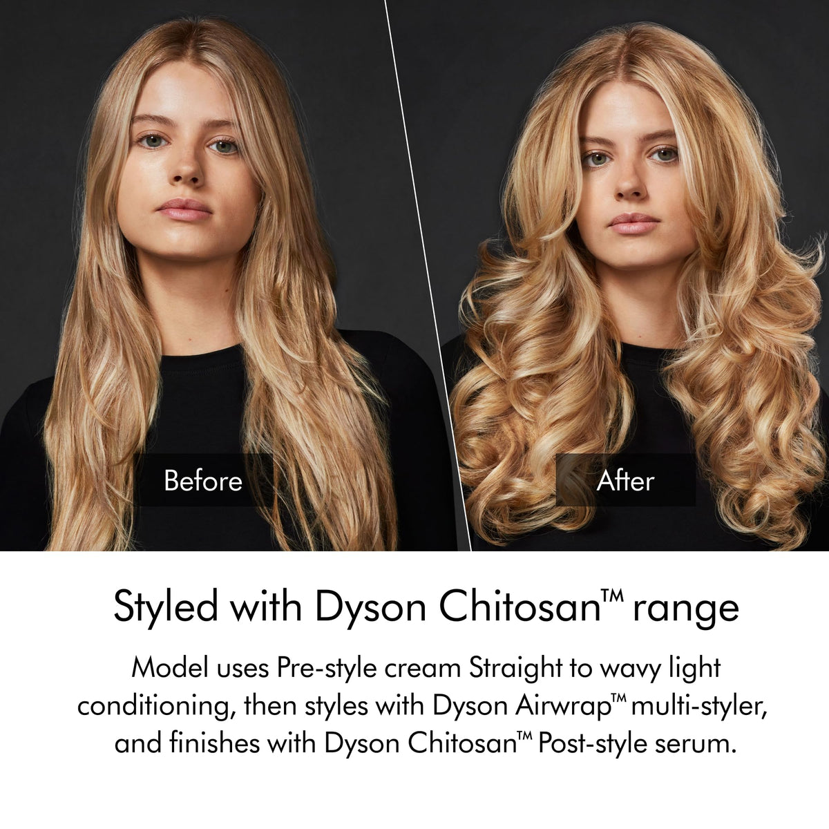 Dyson applying pre-style cream to towel-dried hair for smoother, protected styling