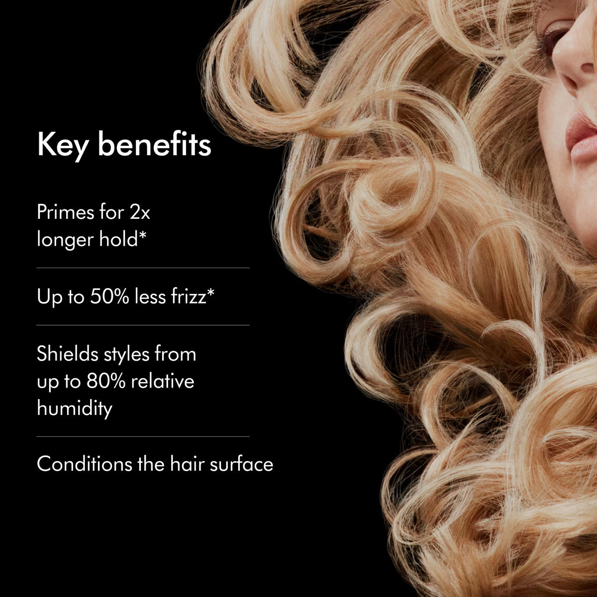 Dyson ingredients label highlighting chitosan and conditioning oils for frizz control