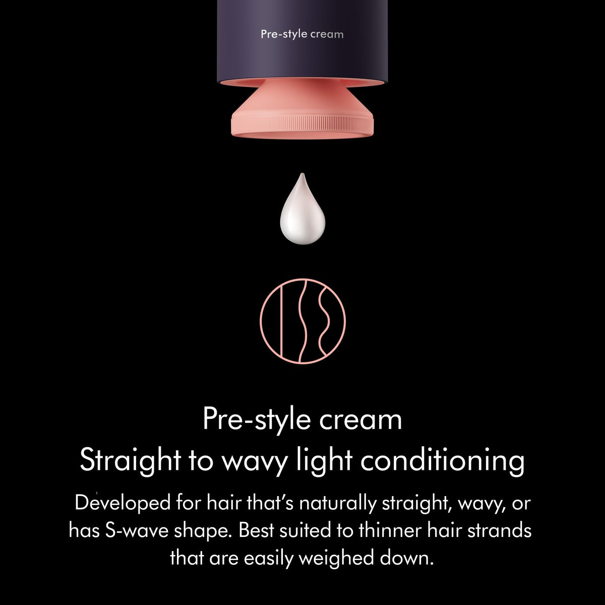 Dyson cream to serum texture close-up demonstrating lightweight spreadability benefit