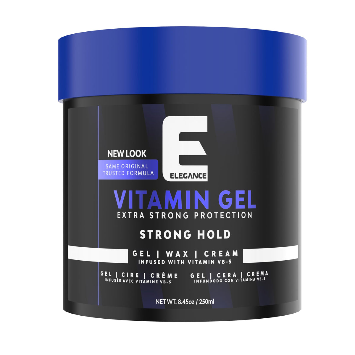 E Elegance front label showing product name and strong-hold benefit