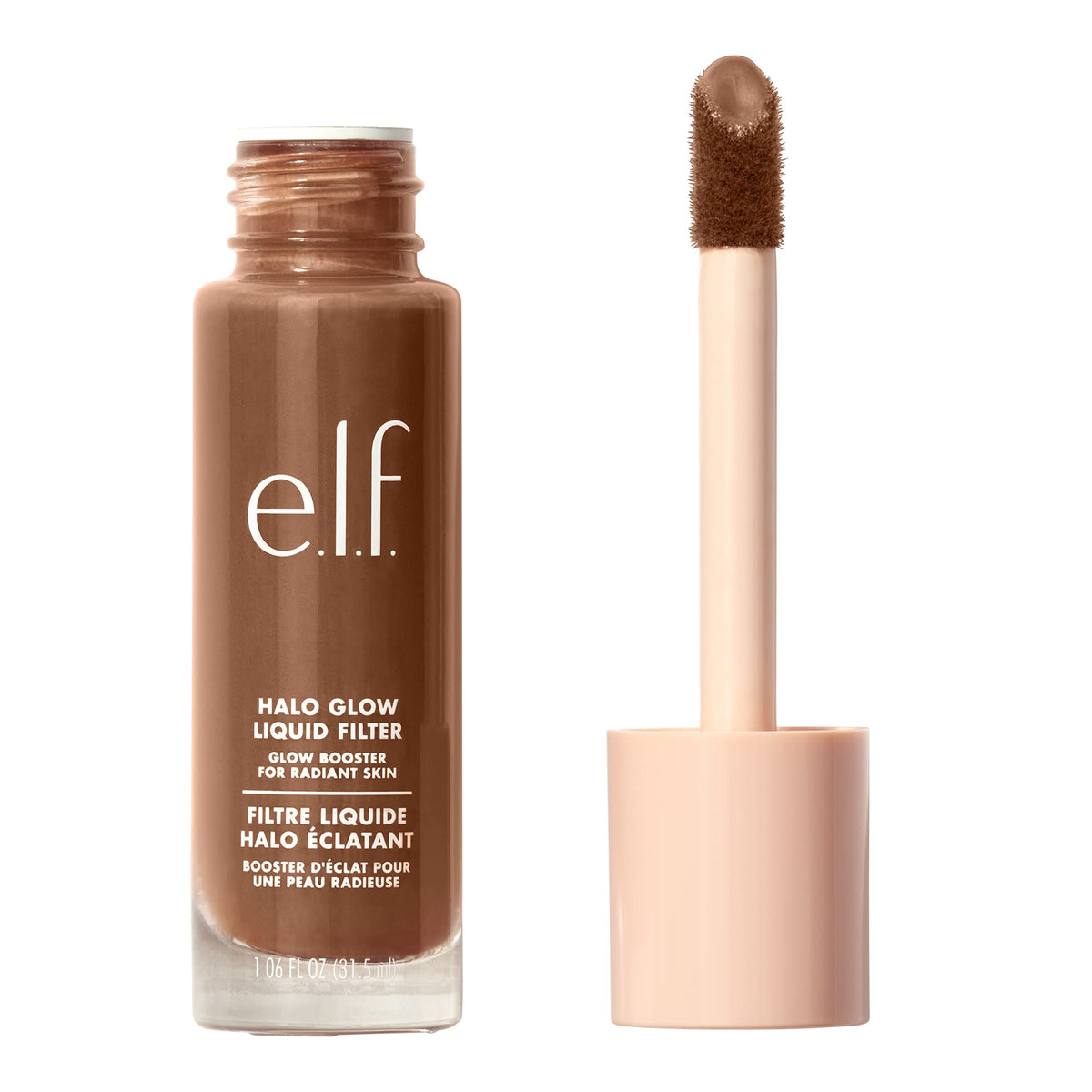 e.l.f. Halo Glow front packaging showing shade 7 Deep/Rich and glow benefit