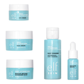 e.l.f. face and eye cream open jars showing moisturizing barrier support benefit