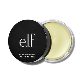 e.l.f. acne putty primer front packaging showing clear label and compact jar benefit: visible product identity