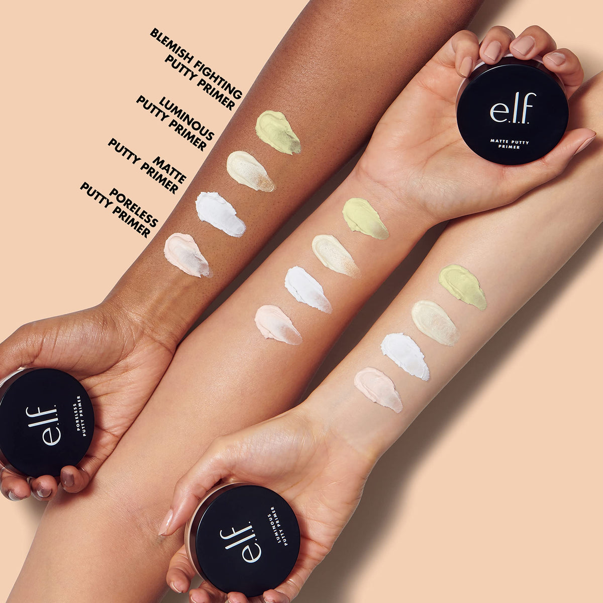 e.l.f. acne putty primer with foundation demo showing improved grip and longer wear