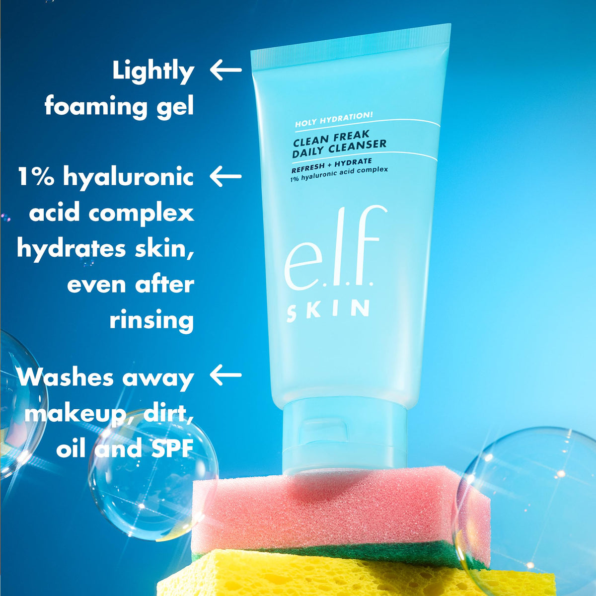 e.l.f. pump closeup emphasizing dispensing control and convenient daily use