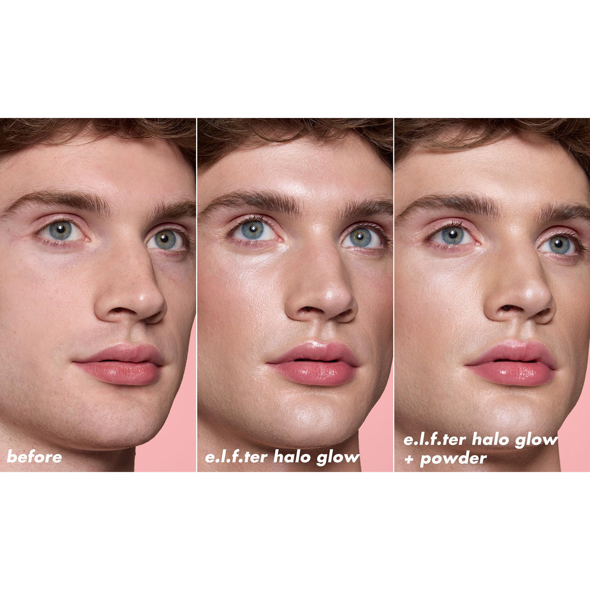 e.l.f. Halo Glow beside foundation showing how to layer products