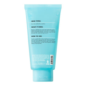 e.l.f. lather on face demonstrating gentle foam and comfortable cleansing result