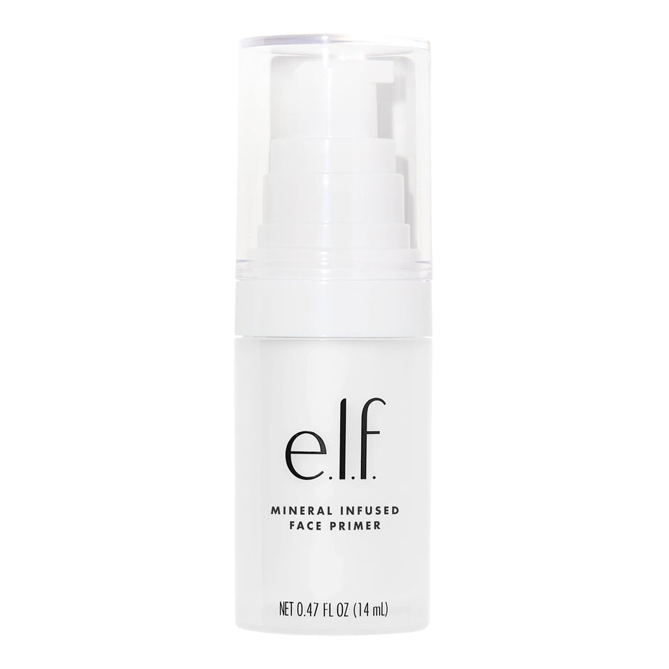e.l.f. mineral primer front packaging showing tube and brand, highlights smooth base