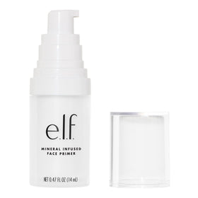 e.l.f. mineral primer used then foundation applied, improves blendability and wear