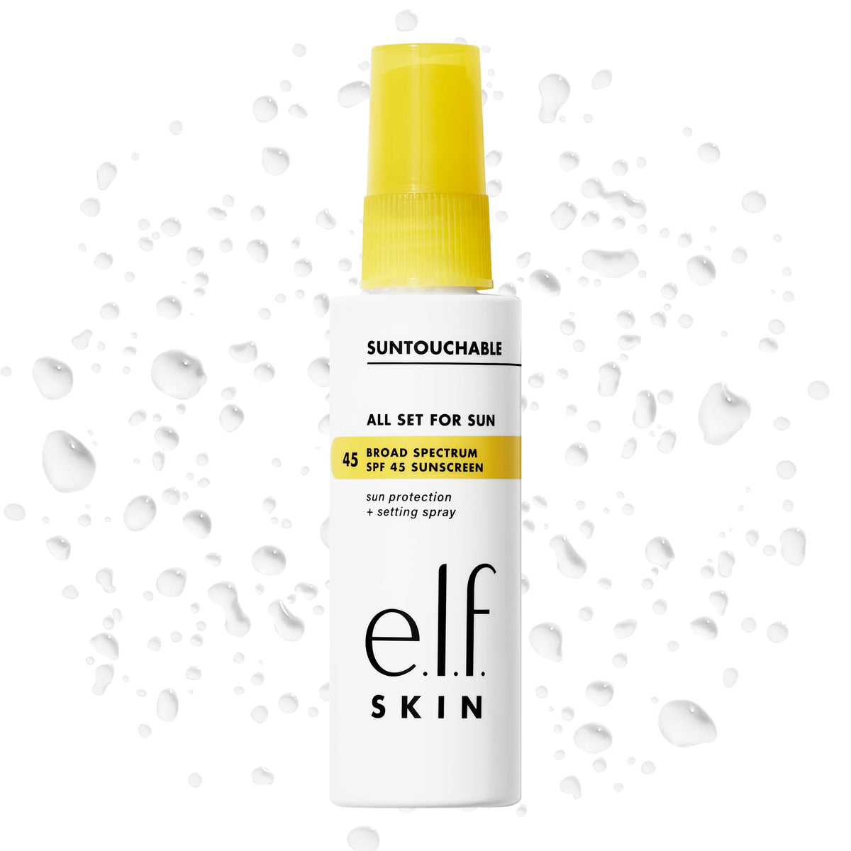 e.l.f. front packaging showing SPF 45 protection and clear finish