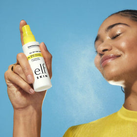 e.l.f. bottle in hand demonstrating portable size and convenience