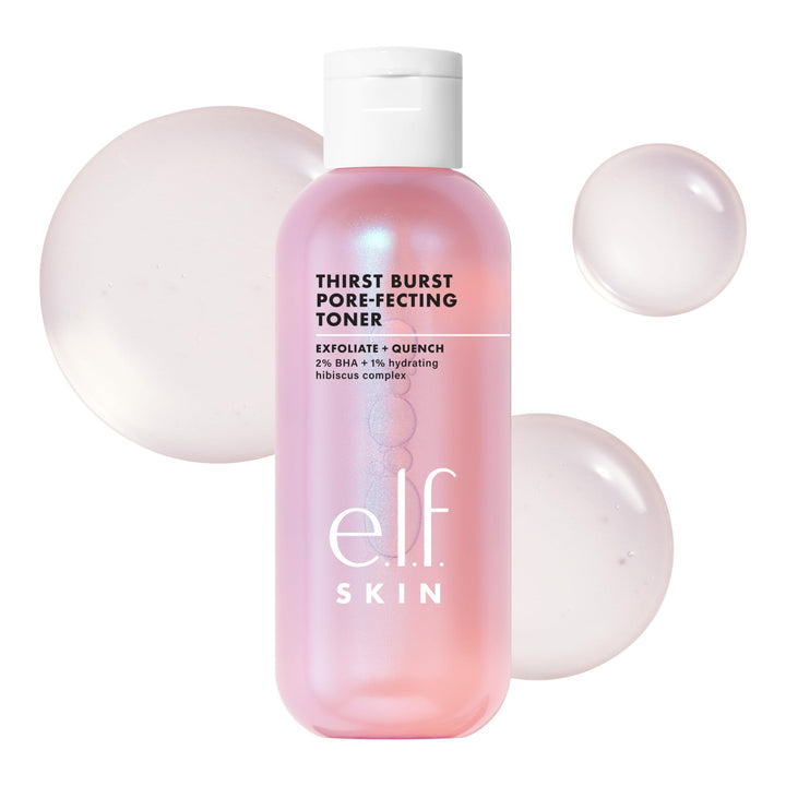 e.l.f. front bottle shot showing product and bright packaging benefit: visible hydration