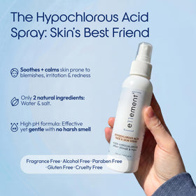 e11ement mist on face demonstrating refreshing, fast-drying benefit