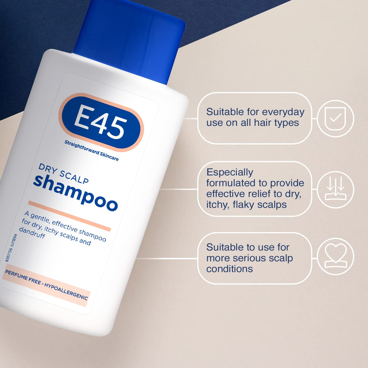 E45 ingredient label close-up showing pro-vitamin B5 information