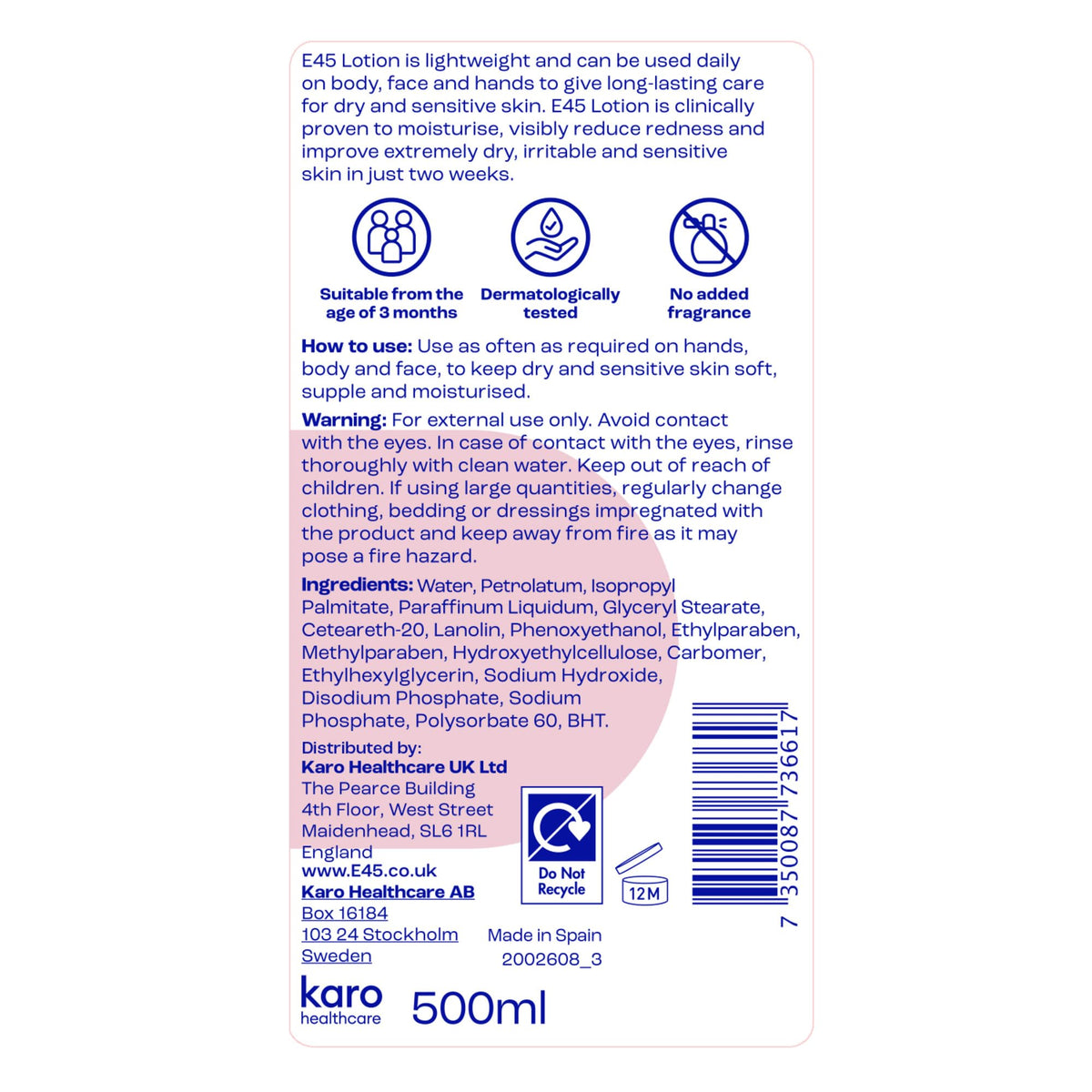 E45 lotion in a bathroom setting illustrating everyday post-shower use