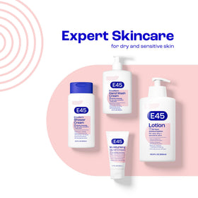 E45 ingredients label detail highlighting fragrance-free formulation and safety