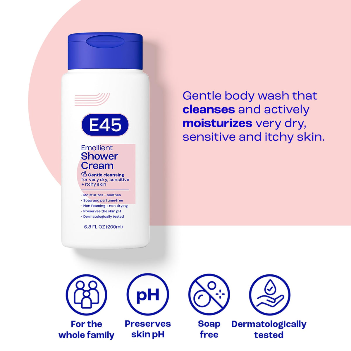 E45 cream texture close-up illustrating rich emollient feel and moisturizing effect