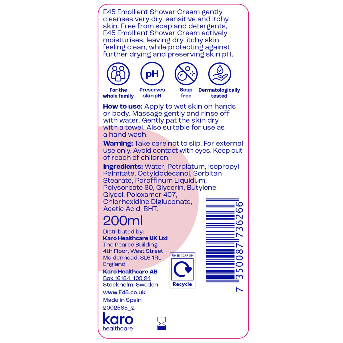 E45 used as hand wash in sink showing gentle cleansing and skin-protecting benefit