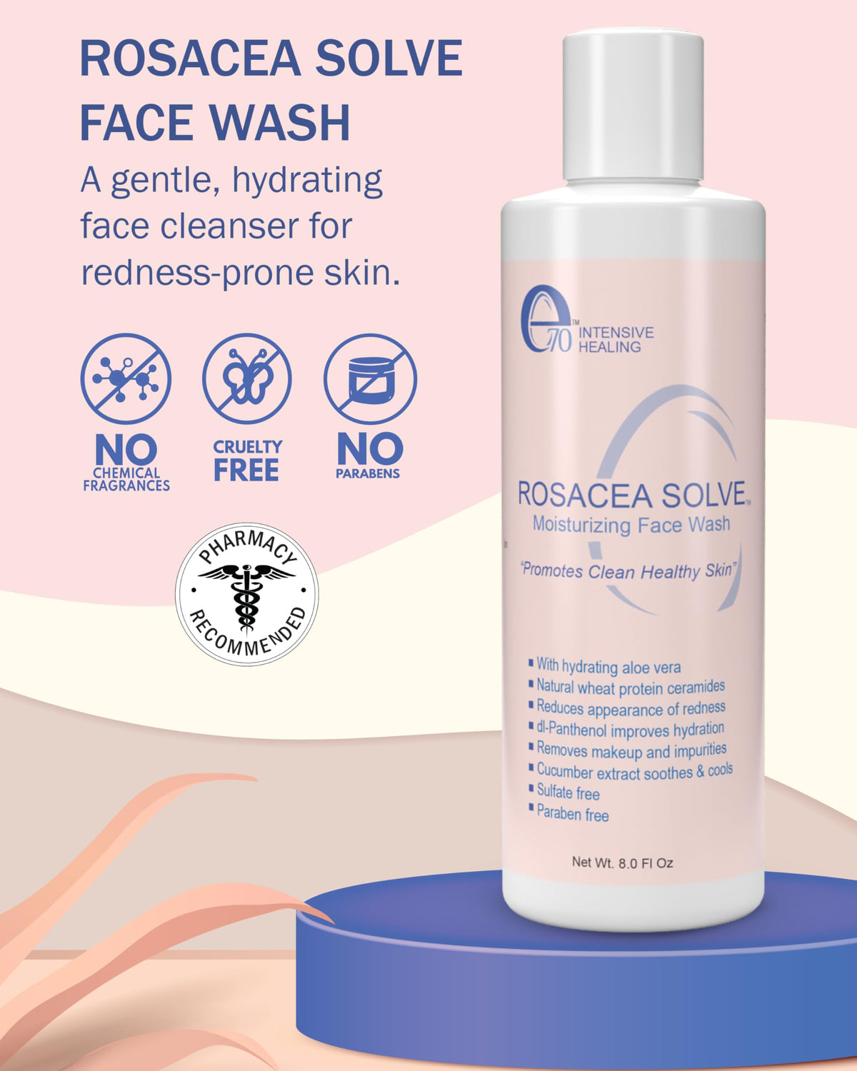 e70 texture on hand closeup showing gel-like lather for gentle cleansing benefit