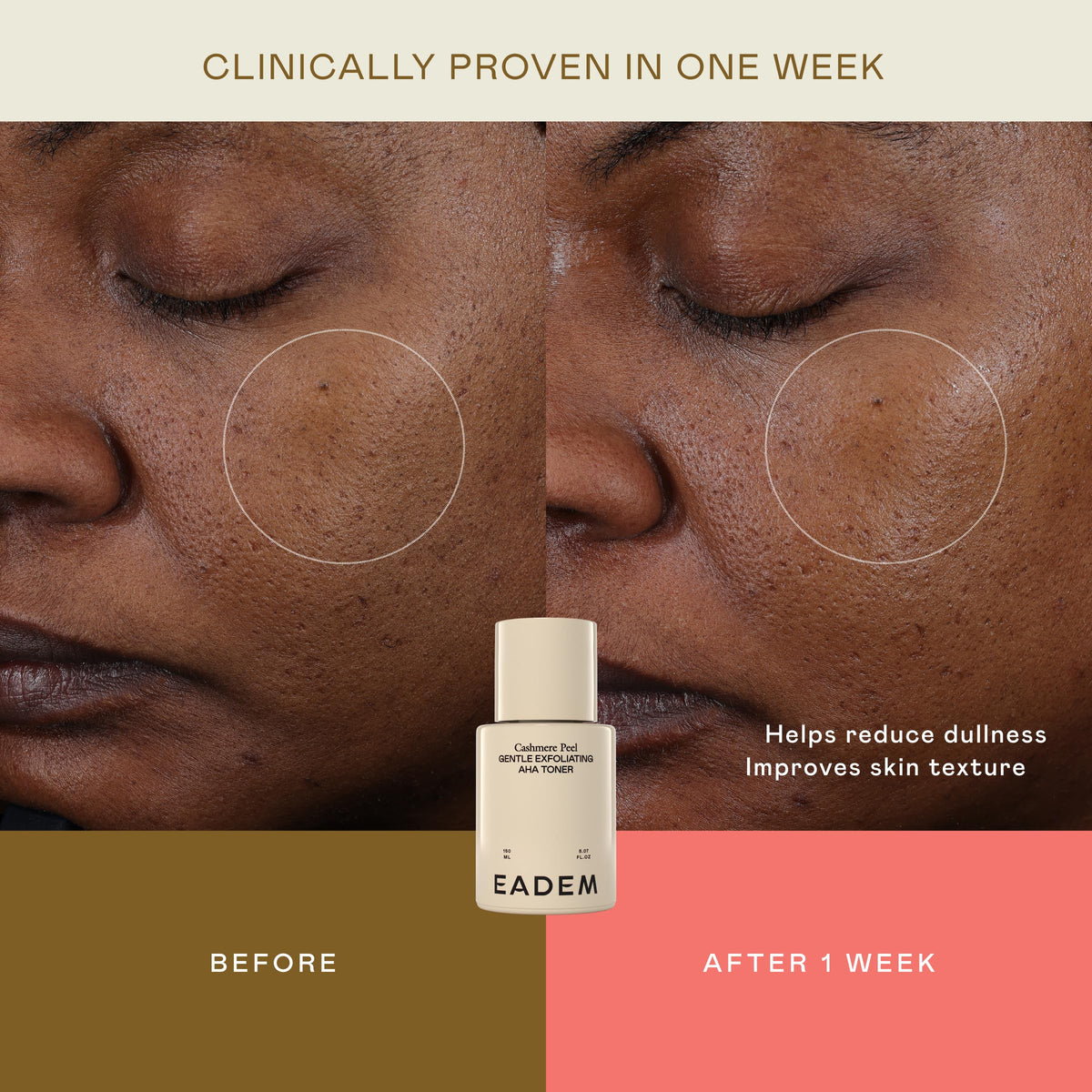 EADEM pouring milky toner to show lightweight absorbent texture benefits