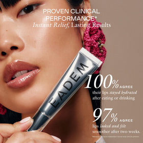 EADEM balm inside purse showing on-the-go use and daytime shine boost