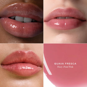 EADEM Le Chouchou applied on lips demonstrating glossy, plumping finish and smooth texture