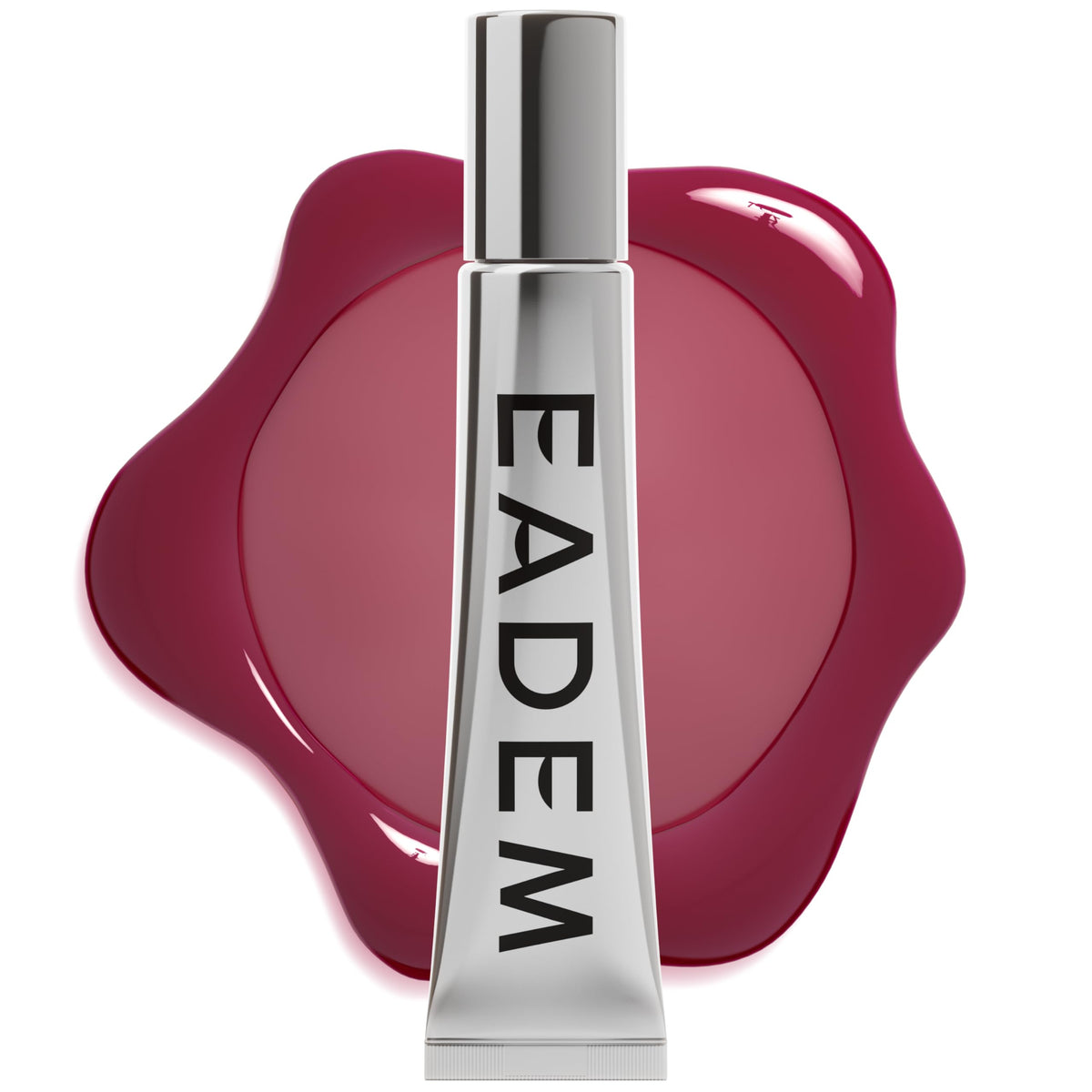 EADEM front pot showing compact 0.5 oz jar and plum-colored lid advantage