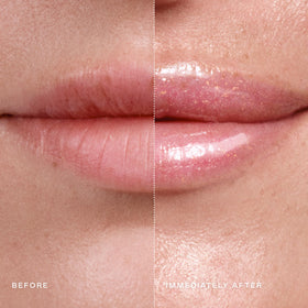 EADEM lip balm tube open with visible glossy texture for effortless application