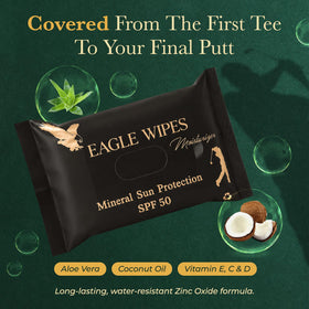 Eagle Wipes formula on hand demonstrating zinc oxide coverage benefit