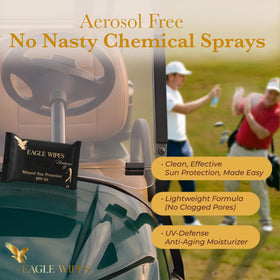 Eagle Wipes pouch inside a cooler and golf bag for on-course freshness