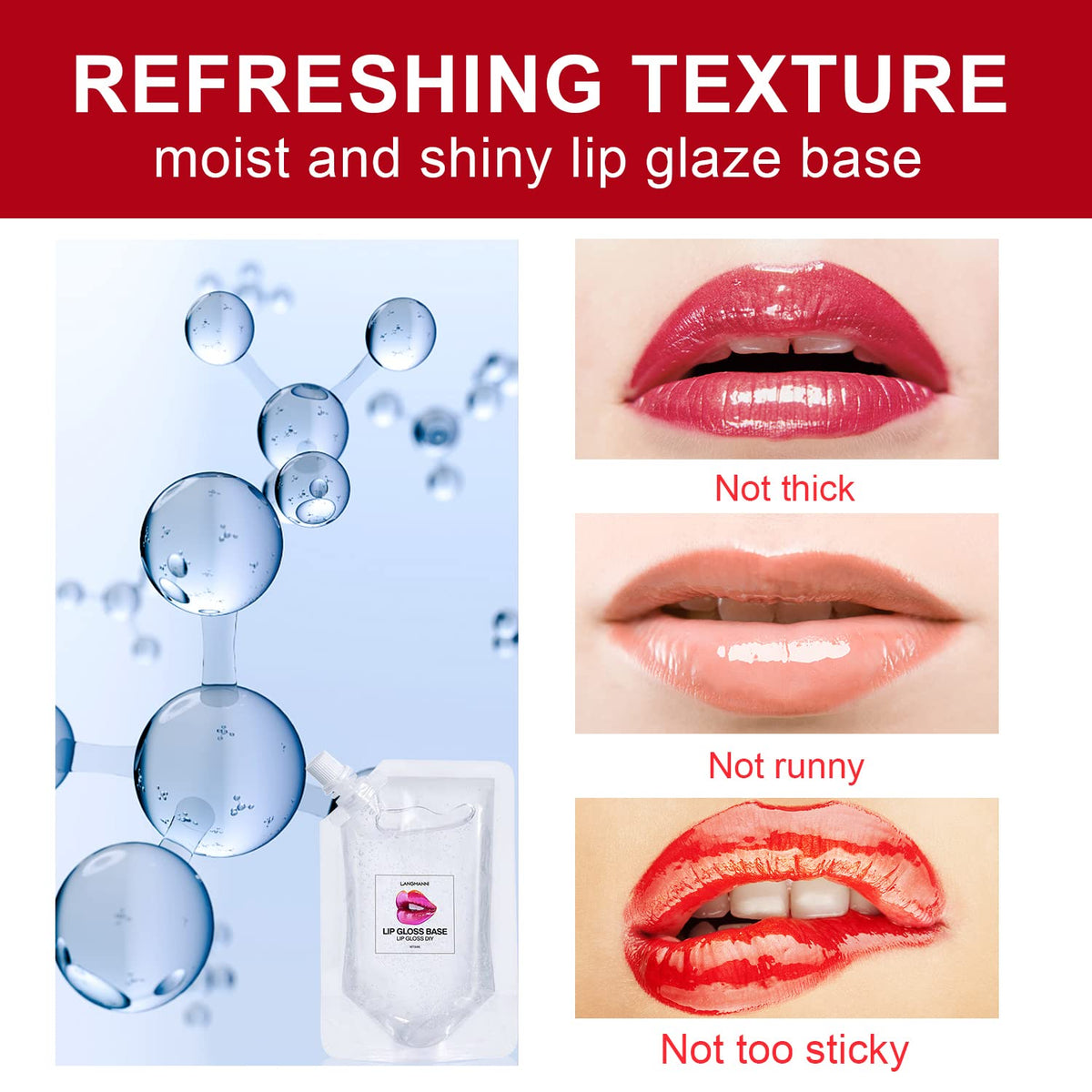 Eakroo clear base pouring from bottle illustrating smooth pourability benefit