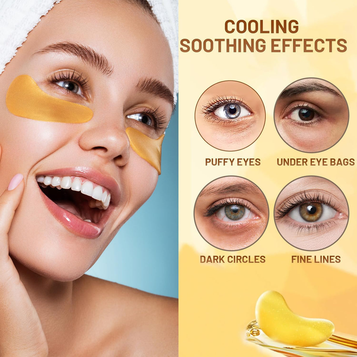 Eakroo collagen lip mask close-up showing smooth hydrogel texture and hydration