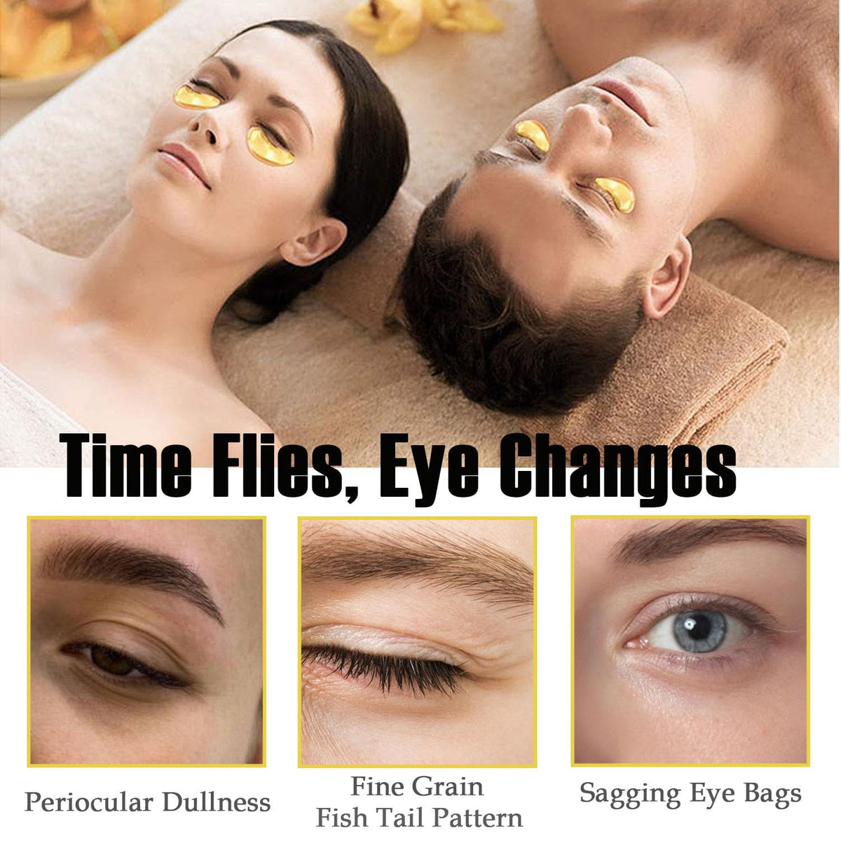 Eakroo single open packet with visible gold eye patch, easy application