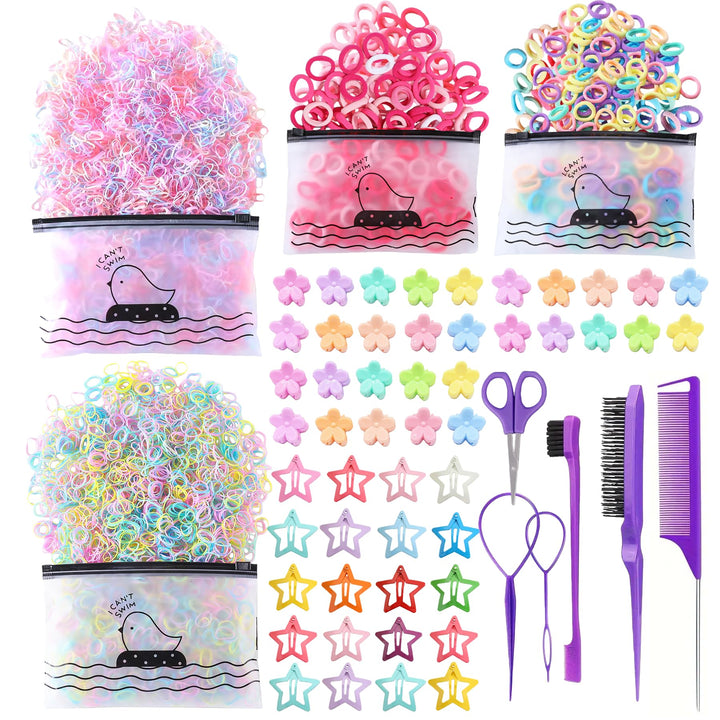 EAQIOIL front packaging showing full 1256-piece hair accessory set and contents