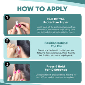 Earo application demonstration on ear back showing easy placement