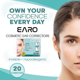Earo label and contents layout showing patch count and included wipes