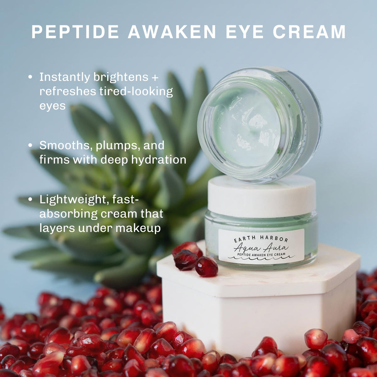 Earth Harbor cream texture close-up displaying smooth, lightweight formula