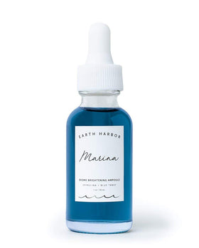 Earth Harbor MARINA front packaging showing bottle and branding for brightening